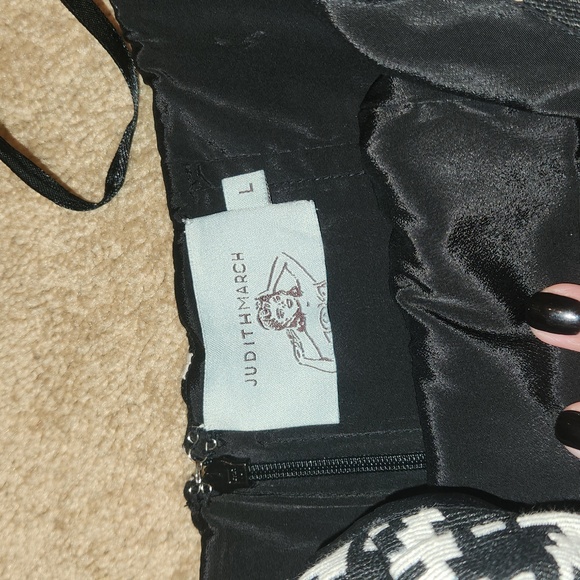 Judith March Strapless Dress with Houndstooth Bow - Picture 4 of 4